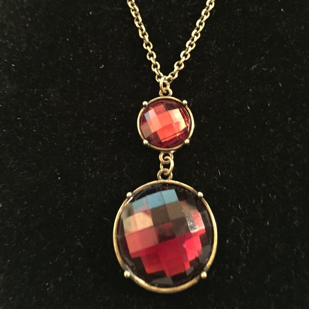 Premier Design Ruby Color Drop Pendant Necklace - image 1